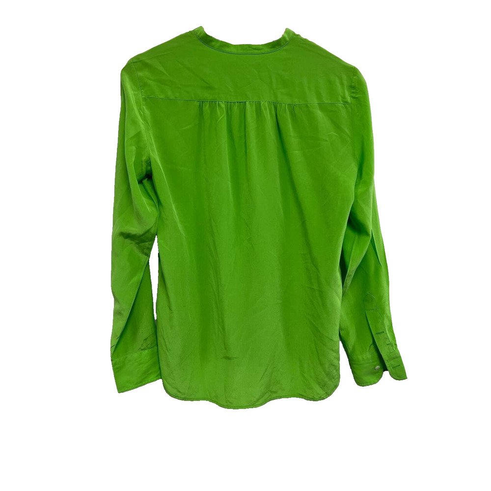 Polo Ralph Lauren Women Silk Blouse Y2K boho top light Green Size 6 A000699 - Picture 3 of 10